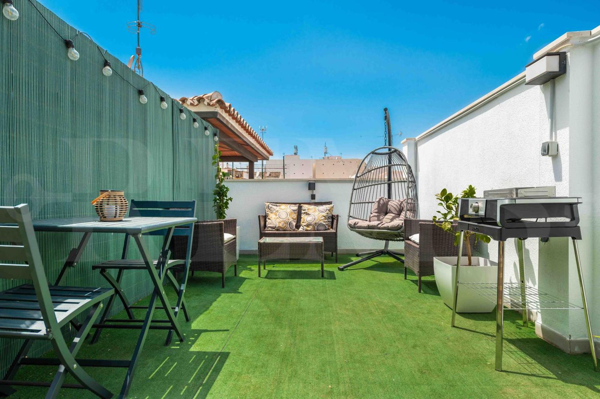 Modern Studio With Private Rooftop Terrace By Rems Malaga Bagian luar foto